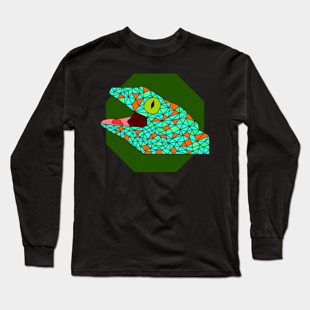 Geometric Tokay Gecko Long Sleeve T-Shirt by Wild Geometric